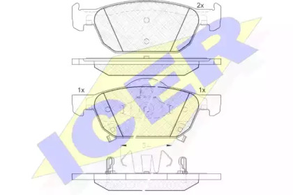Колодки гальмівні (передні) Honda Accord VIII 08-/Civic IX 12- ICER 181893
