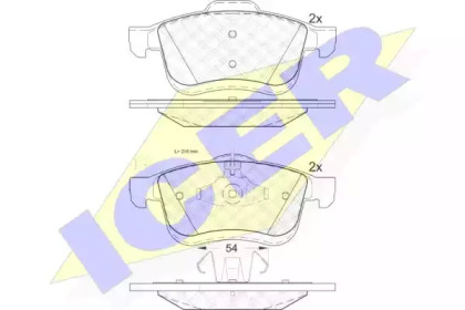 Колодки гальмівні (передні) Fiat Doblo 01-/10-/Opel Combo 12- (+датчики) ICER 181903