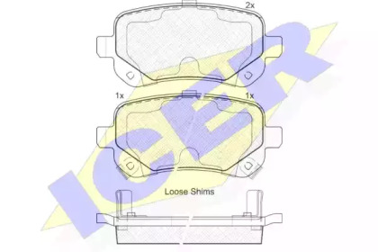 Колодки гальмівні (задні) VW Routan 08-13/Chrysler Grand Voyager 07-/Dodge Journey 08- ICER 181910