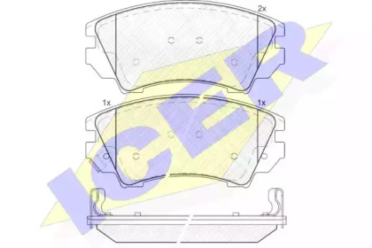 Колодки гальмівні (передні) Nissan Rogue 10-13/Opel Astra J 09-/Insignia 08-17/Zafira C 11- ICER 181913