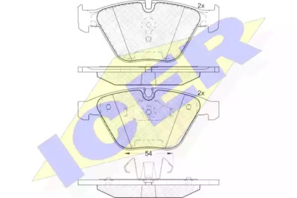 Колодки тормозные (передние) BMW 3 (E90-93/F30/F80) 04-/5 (E60-61)/6 (E63-64)/7 (E65-67) 01-10/X1/Z4 ICER 181940
