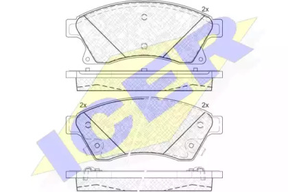 Колодки гальмівні (передні) Nissan Rogue 10-13/Chevrolet Aveo 11-/Cruze/Opel Astra J 09- ICER 181942