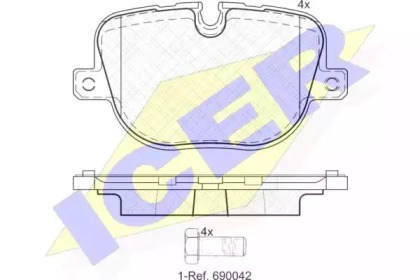 Колодки гальмівні (задні) Land Rover Range Rover III/IV/Sport I/II 09- ICER 181952