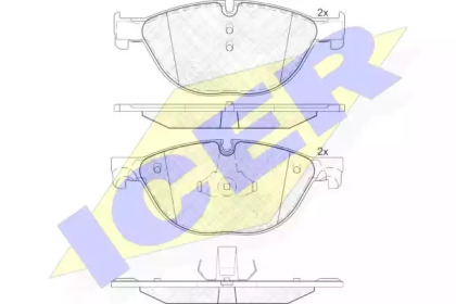 Колодки гальмівні (передні) BMW 5 (F07/F10/F11) 09-17/6 (F06/F13) 11-18/7 (F01/F02/F03/F04) 08-15 ICER 181961