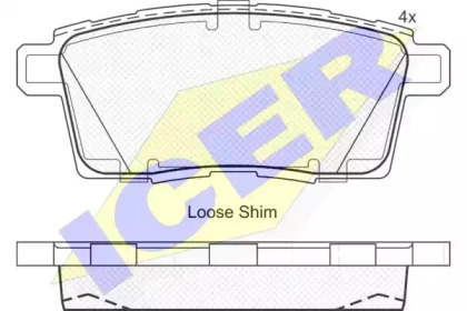 Колодки гальмівні (задні) Mazda CX-7 06-14/CX-9/Ford Edge (США)/Lincoln 06- ICER 181963