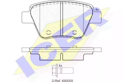 Колодки гальмівні (задні) Audi A1/A3/Skoda Octavia/SuperB/Yeti/VW Caddy/Touran/Golf/Passat B7/B8 04 ICER 181967