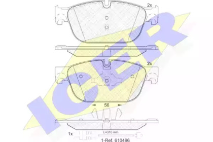 Колодки гальмівні (передні) Citroen C4/C5/C6/Peugeot 308/407/508 09- (+датчик) ICER 181969