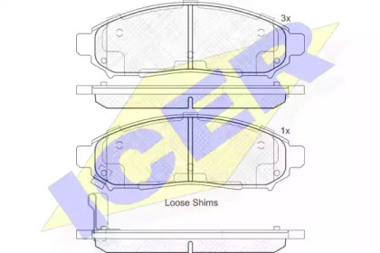 Колодки гальмівні (передні) Nissan Partfinder/NP300 Navara 05- ICER 182003