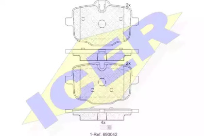 Колодки гальмівні (задні) BMW 5/6/7/8/X3/X4/X5/X6/X7 09- ICER 182005