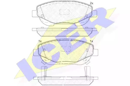 Колодки гальмівні (передні) Toyota Avensis 08-18/Verso 2.0-2.2 D-4D 09- ICER 182022