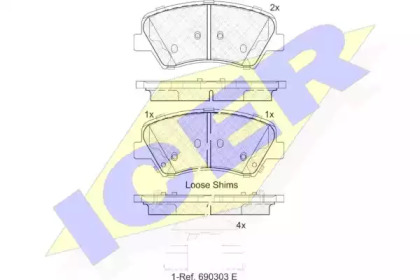 Колодки гальмівні (передні) Hyundai Elantra/ i30/Veloster 11-/Kia Cee'd/Cerato 12-/Soul 09- ICER 182029