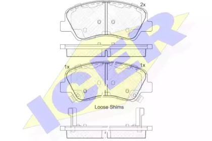 Колодки гальмівні (передні) Hyundai Accent IV 10-/ i20 14-/Solaris 17-/Kia Rio III 11- ICER 182035