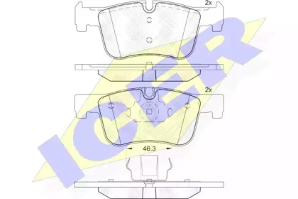 Колодки гальмівні (передні) BMW 1 (F20/F21)/3 (F30/F31/F34/G20/F80)/4 (F32/F36/F82)/7 (F01-04) 10- ICER 182048