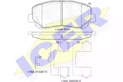 Колодки гальмівні (передні) Mazda CX-5 11- ICER 182055
