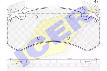 Колодки гальмівні (передні) Audi A6/A7/A8/Q5 10-/VW Jetta 08-10 ICER 182070
