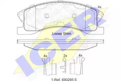Колодки гальмівні (передні) Jeep Grand Cherokee II 99-05 ICER 182075