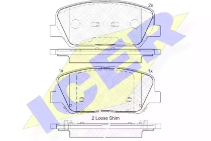 Колодки гальмівні (передні) Hyundai i30 11-/Veloster 12-17/Kia Cee'd/Pro Cee'd 12-/Cerato 13- ICER 182090