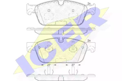 Колодки гальмівні (передні) MB M-class/GLE (W166) 11-18/GL-class (X166) 12-19 ICER 182105