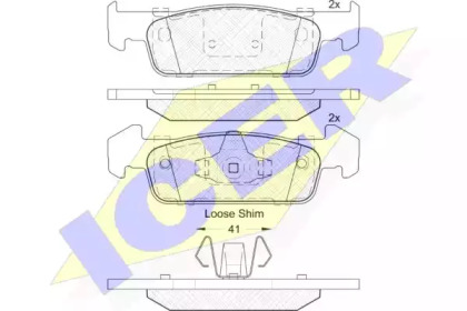 Колодки гальмівні (передні) Dacia Logan II/Sandero II 12-/Renault Logan 11-/Sandero 13/Clio IV 18- ICER 182115-202