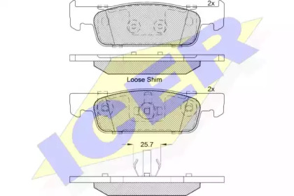 Колодки гальмівні (передні) Dacia Logan II/Sandero II/Renault Logan II/Sandero/Stepway 12- ICER 182115-203