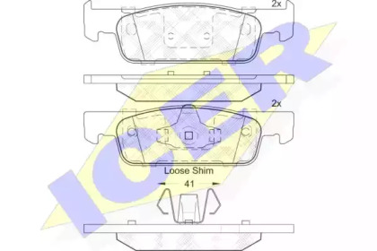 Колодки гальмівні (передні) Dacia Logan 12-/Renault Clio IV/Sandero/Twingo 13-/Smart Fortwo 14- ICER 182115