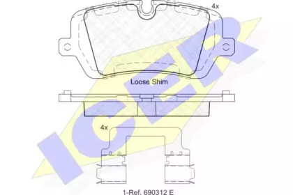 Колодки гальмівні (задні) Land Rover Range Rover 12-/Defender 19-/Discovery V 16- ICER 182120