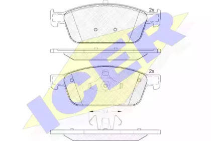 Колодки гальмівні (передні) Ford Transit Connect II/Tourneo Connect 13-/Focus III 10-/Kuga II 12- ICER 182134
