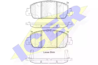 Колодки гальмівні (передні) Honda Accord IX 14-/HR-V 15- ICER 182153