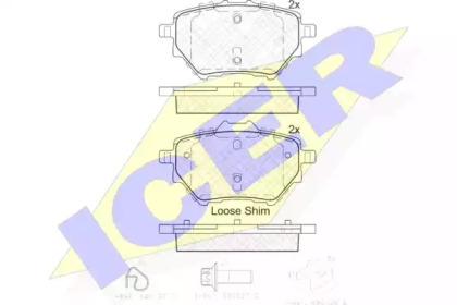 Колодки гальмівні (задні) Citroen C4/Berlingo/Peugeot 308/508/3008/Partner/Opel Combo 13- ICER 182162
