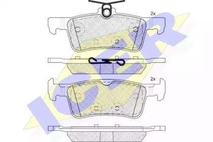 Колодки гальмівні (задні) Peugeot 308i/SW 07- ICER 182174-208