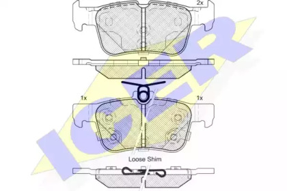 Колодки гальмівні (задні) Ford Focus 18-/Galaxy/Mondeo/S-Max 14-/Kuga 12-/Ford USA Edge/Fusion 06- ICER 182198-203