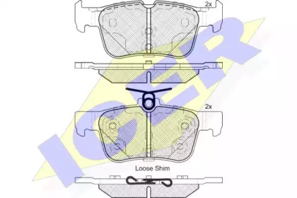 Колодки гальмівні (задні) Ford Mondeo/Galaxy/S-Max 14-/Kuga 12-/Ford (США) Edge 06- ICER 182198