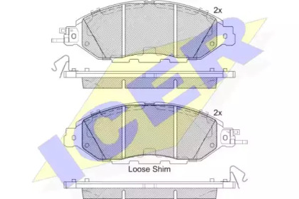Колодки гальмівні (передні) Nissan Pathfinder/Murano/Infiniti QX60 11- ICER 182234