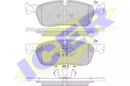 Колодки гальмівні (передні) Land Rover Range Rover Velar 17- ICER 182236-203