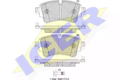 Колодки гальмівні (задні) Audi A4/Q7 15-/A5 09-//Q5 16-/A6 18-/A7/A8/VW Touareg 17- ICER 182256
