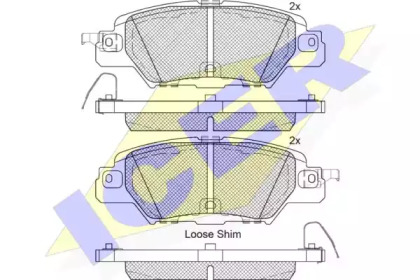 Колодки гальмівні (задні) Mazda CX-5 11-/CX-8 17-/MX-5 15-/Fiat 124 Spider 16- ICER 182258