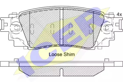 Колодки гальмівні (задні) Toyota Camry 17-/Rav4/Lexus ES/UX 18-/RX 15- ICER 182262