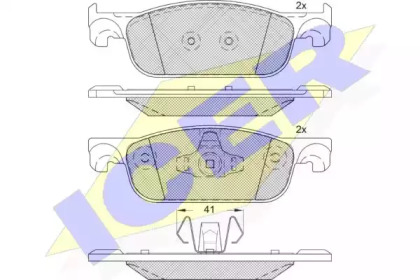 Колодки гальмівні (передні) Renault Logan II/Clio IV/Sandero II 11-/Lada Xray 16- ICER 182274