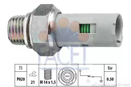 Датчик тиску масла FACET 7.0151