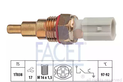 Датчик вмикання вентилятора FACET 7.5189