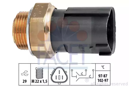 Датчик вмикання вентилятора FACET 7.5690