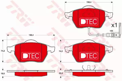 Комплект гальмівних колодок TRW GDB1403DTE