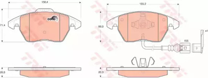 Комплект гальмівних колодок - дискові TRW GDB1550 — фото 2