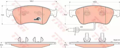 Комплект гальмівних накладок до дискових гальм TRW GDB1553