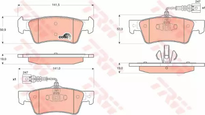 Комплект тормозных колодок COTEC TRW GDB1672
