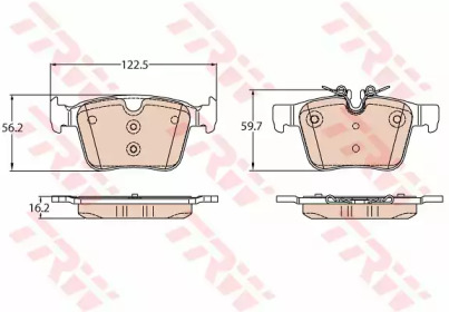 Комплект гальмівних колодок с 4 шт. дисків TRW GDB2110
