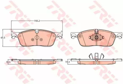 Комплект гальмівних колодок з 4 шт. дисків TRW GDB2119