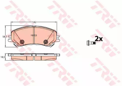Комплект гальмівних колодок з 4 шт. дисків TRW GDB2152