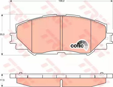 Комплект тормозных колодок COTEC TRW GDB3425 — фото 2