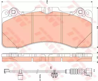 Комплект гальмівних колодок з 4 шт. дисків TRW GDB3506